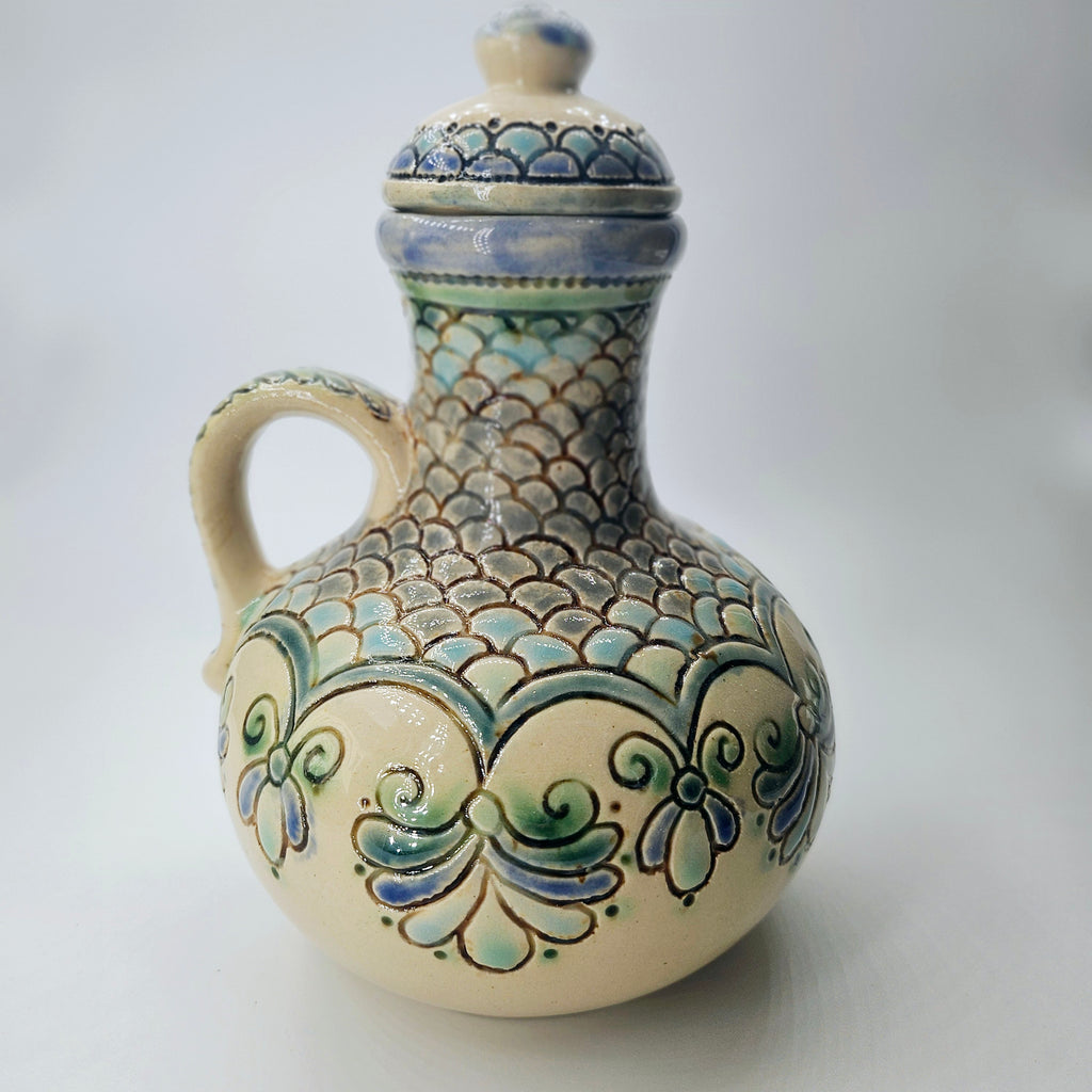 TradiTON Karaffe mit Deckel bunt - historisches Dekor