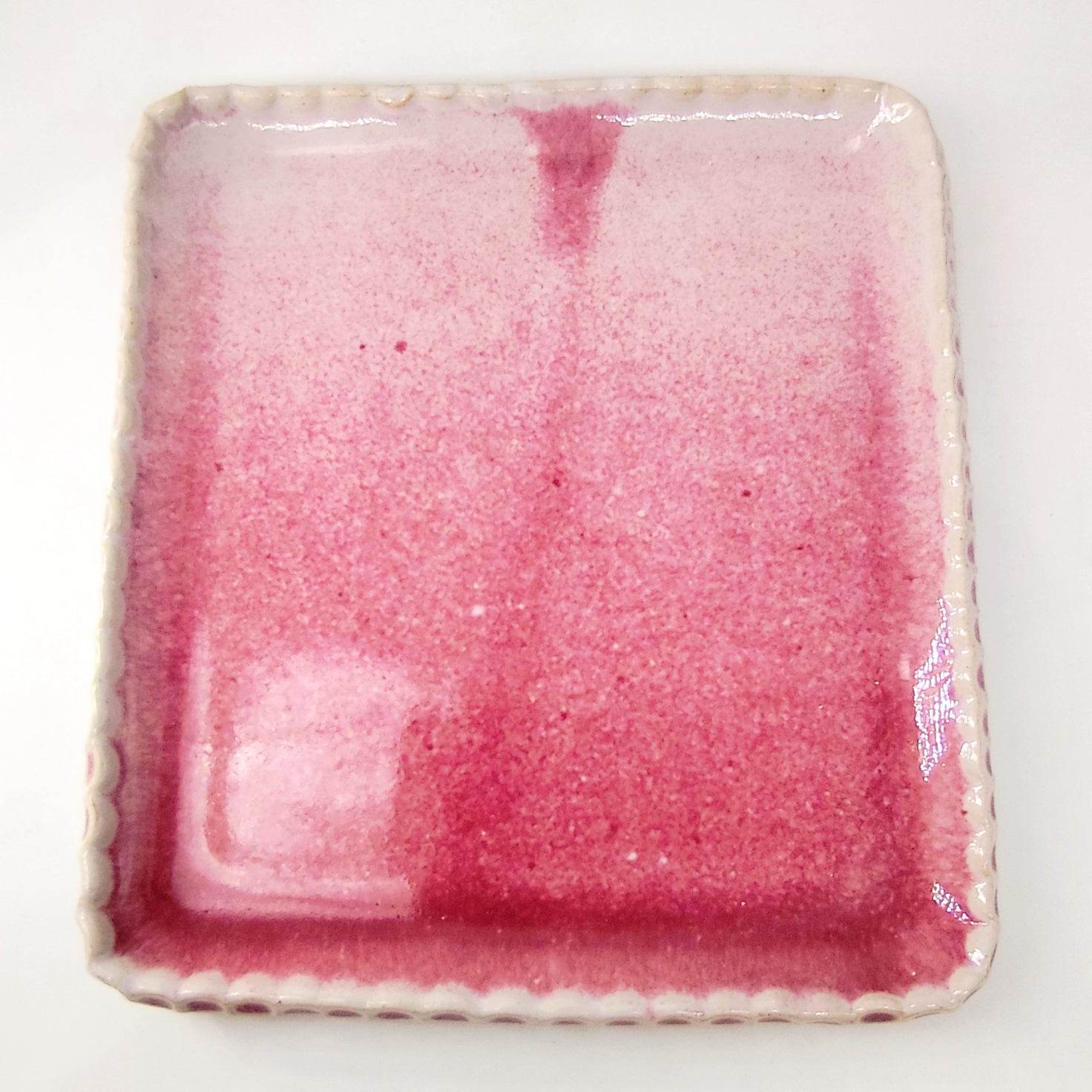 InspiraTon Butterdose eckig handgemacht mit Klöppelspitze Dekor