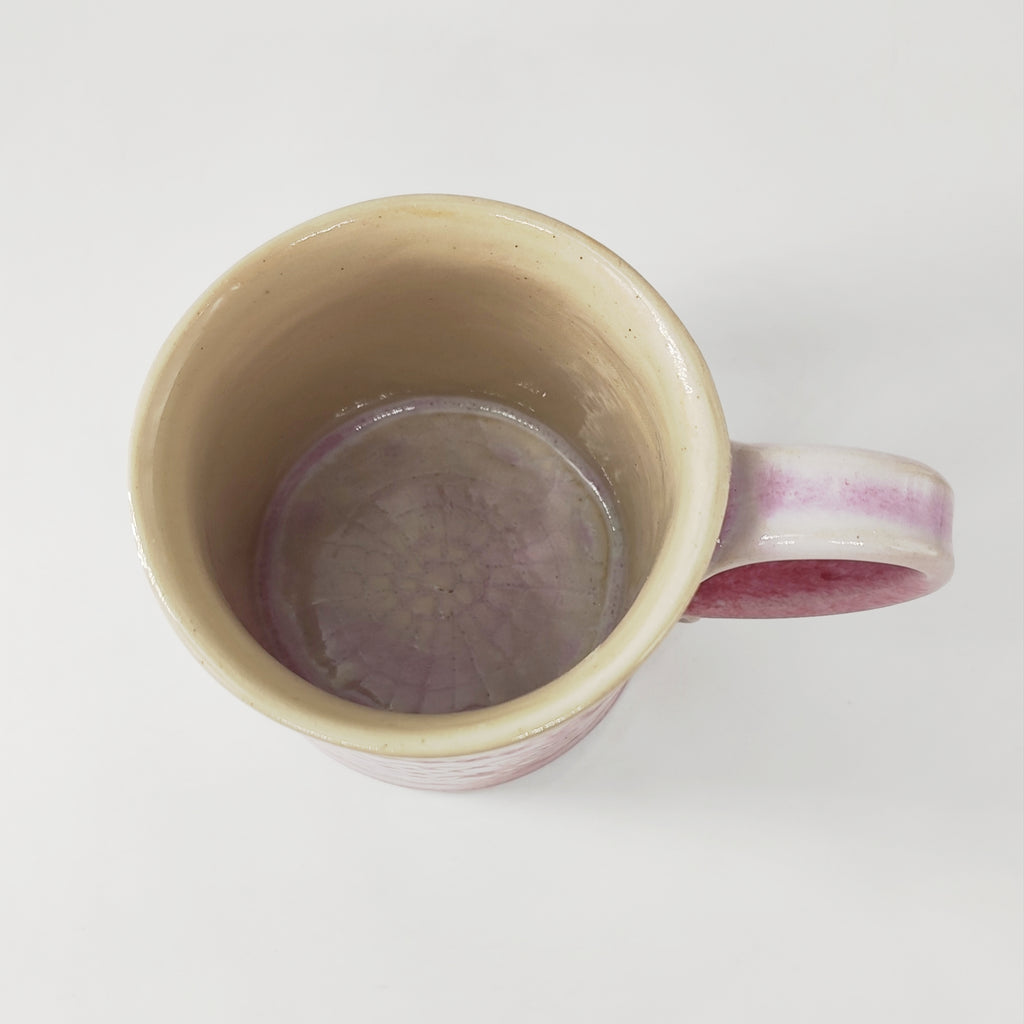 InspiraTON Tasse handgemacht mit Klöppelspitzen Dekor