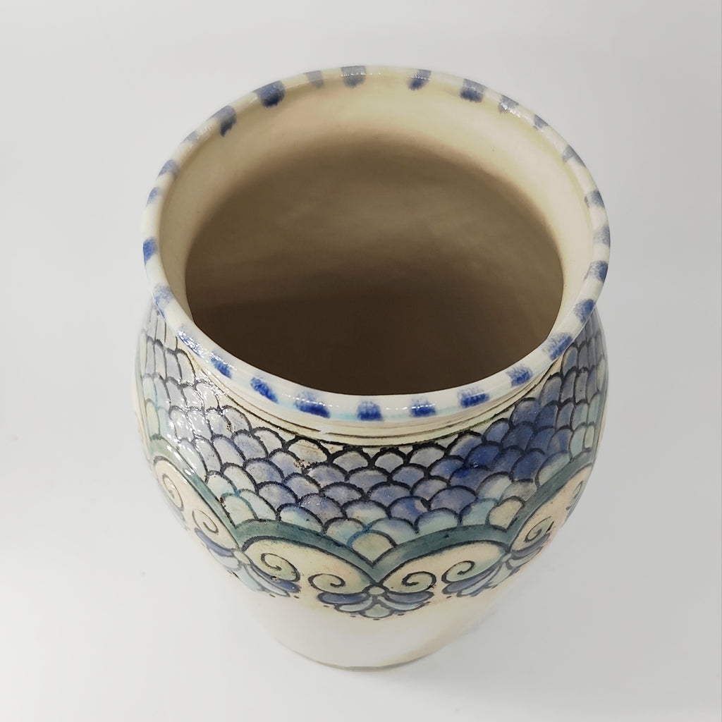 TradiTon Vase groß handgemacht mit historischem Dekor