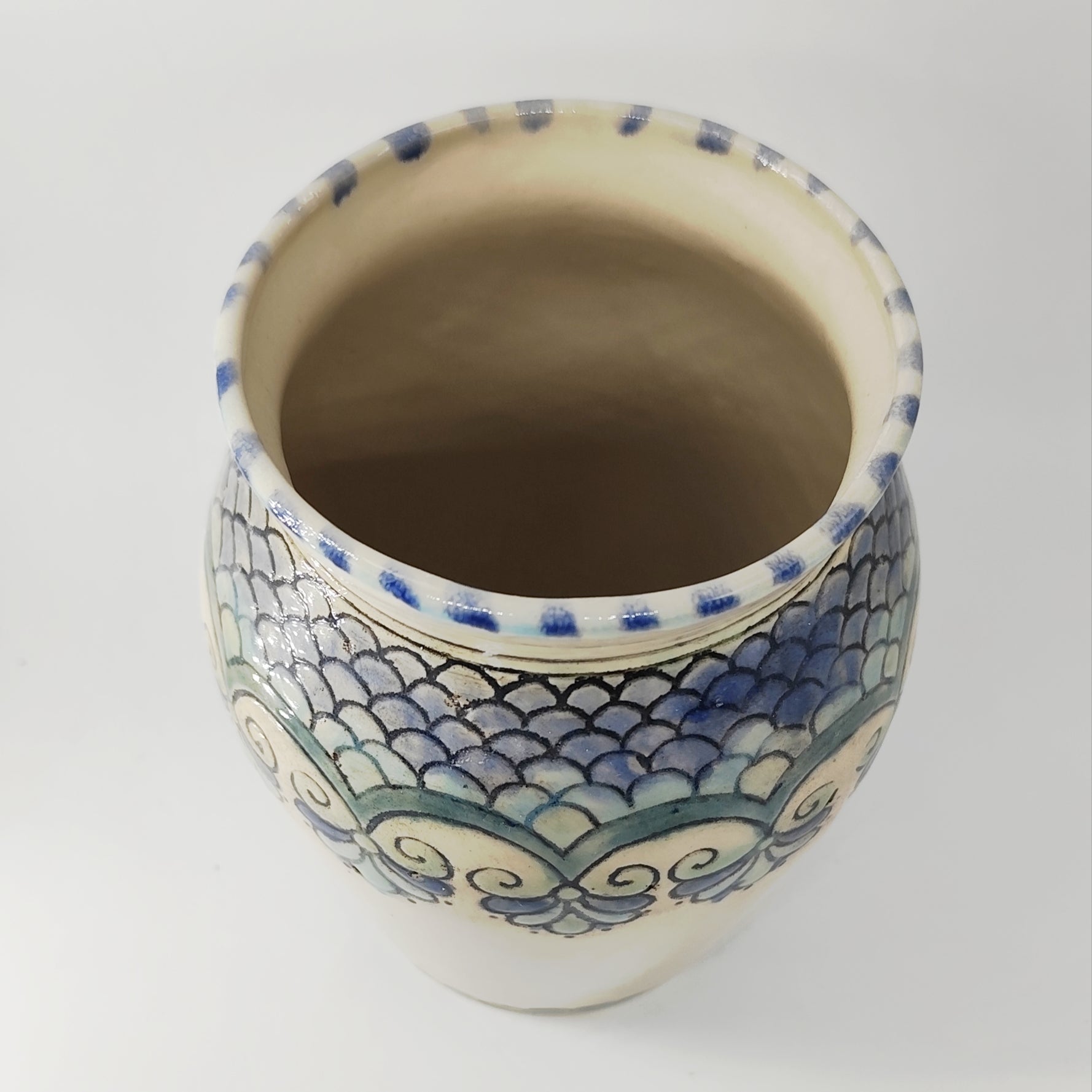 TradiTon Vase groß handgemacht mit historischem Dekor