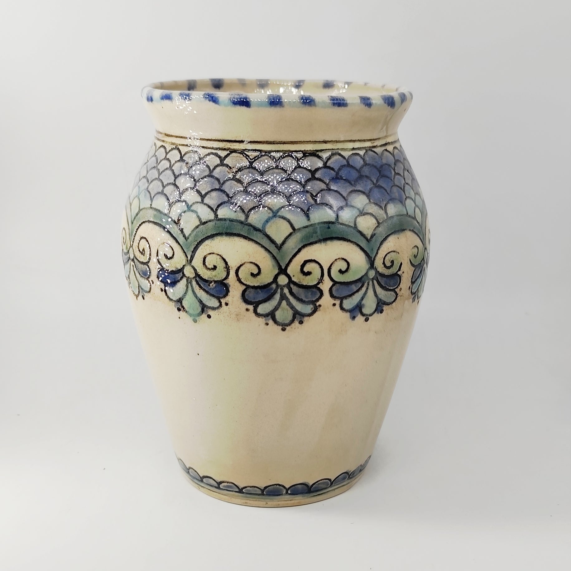 TradiTon Vase groß handgemacht mit historischem Dekor