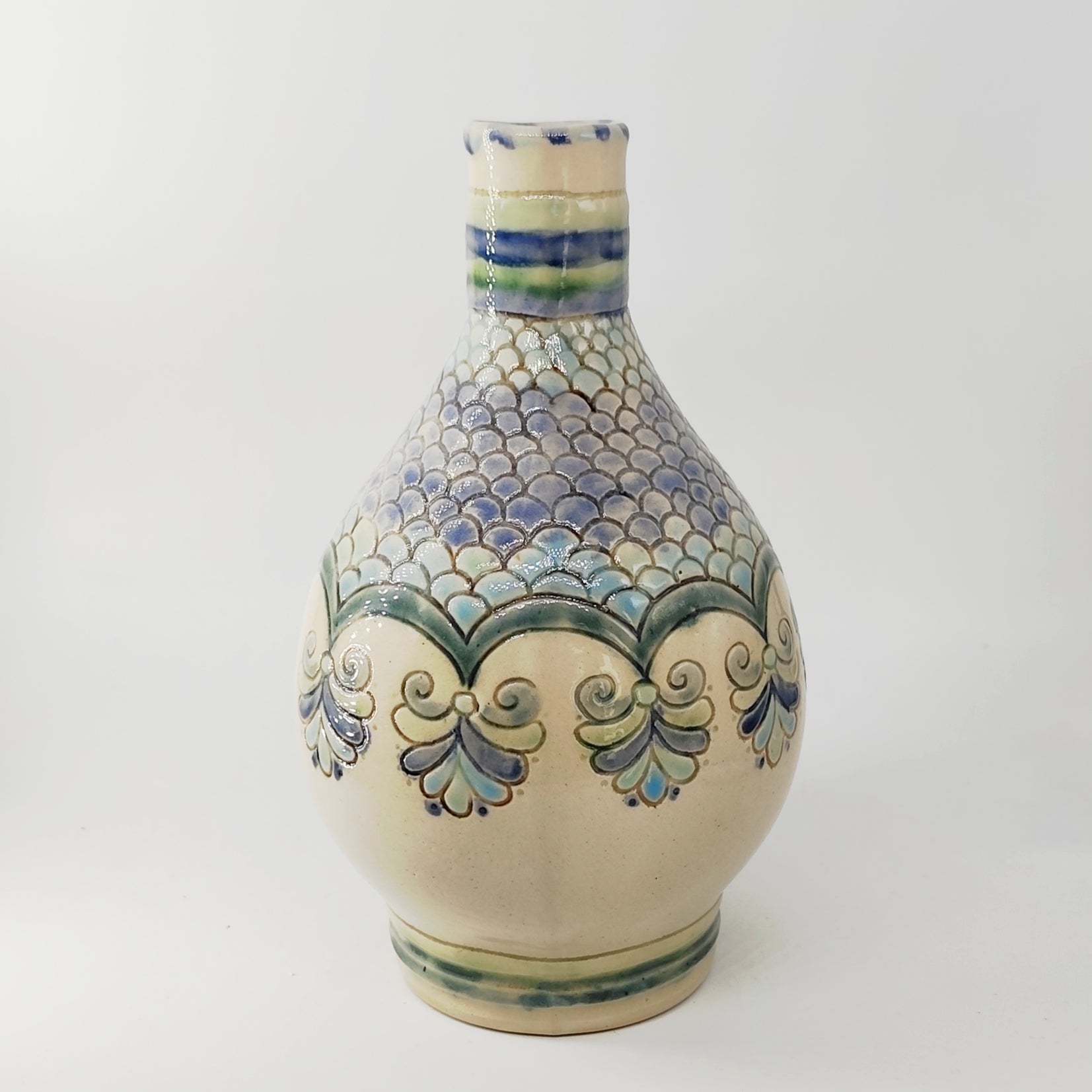 TradiTon Vase Bauchig handgemacht historisches Dekor