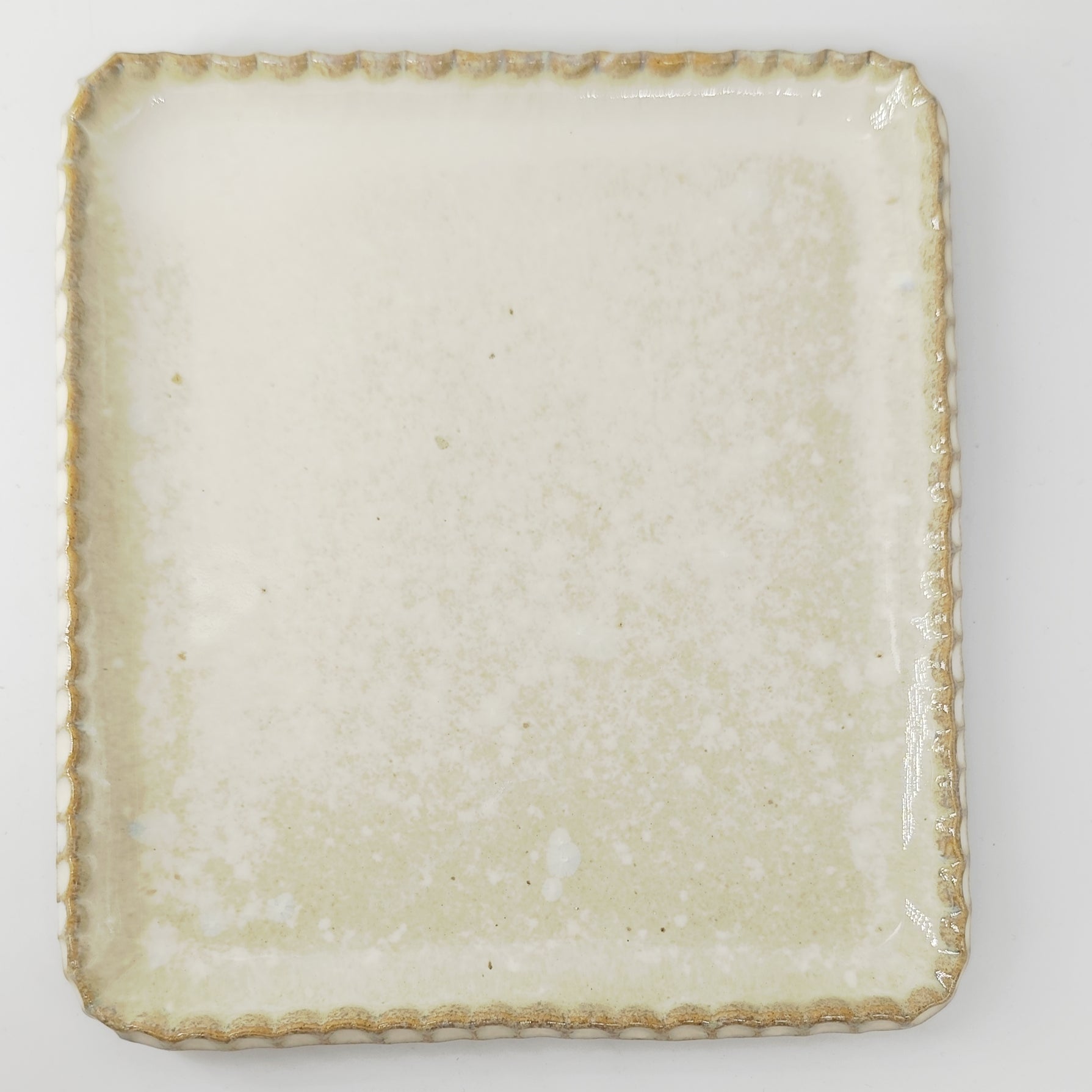 InspiraTon Butterdose eckig handgemacht mit Klöppelspitze Dekor